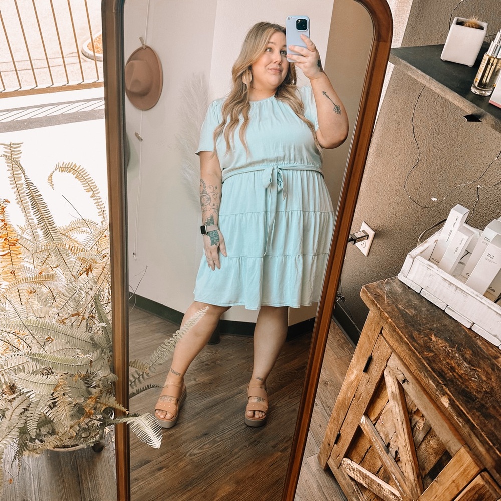 Elegant Blue Tiered Dress